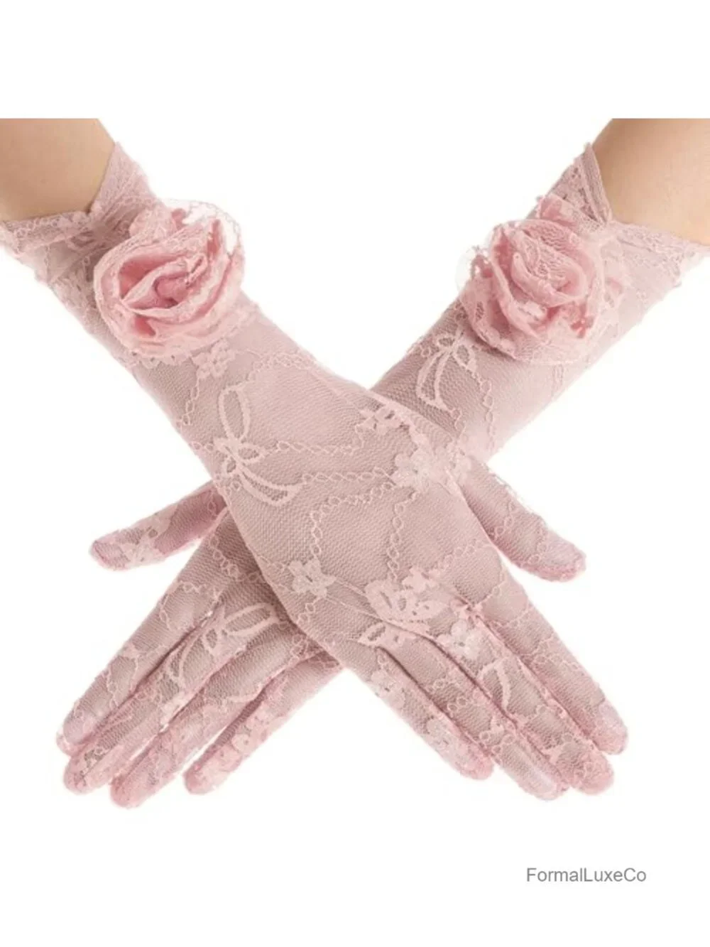 Lace Floral Opera Gloves Stretchy Elegant Tea Party Wedding Accessories